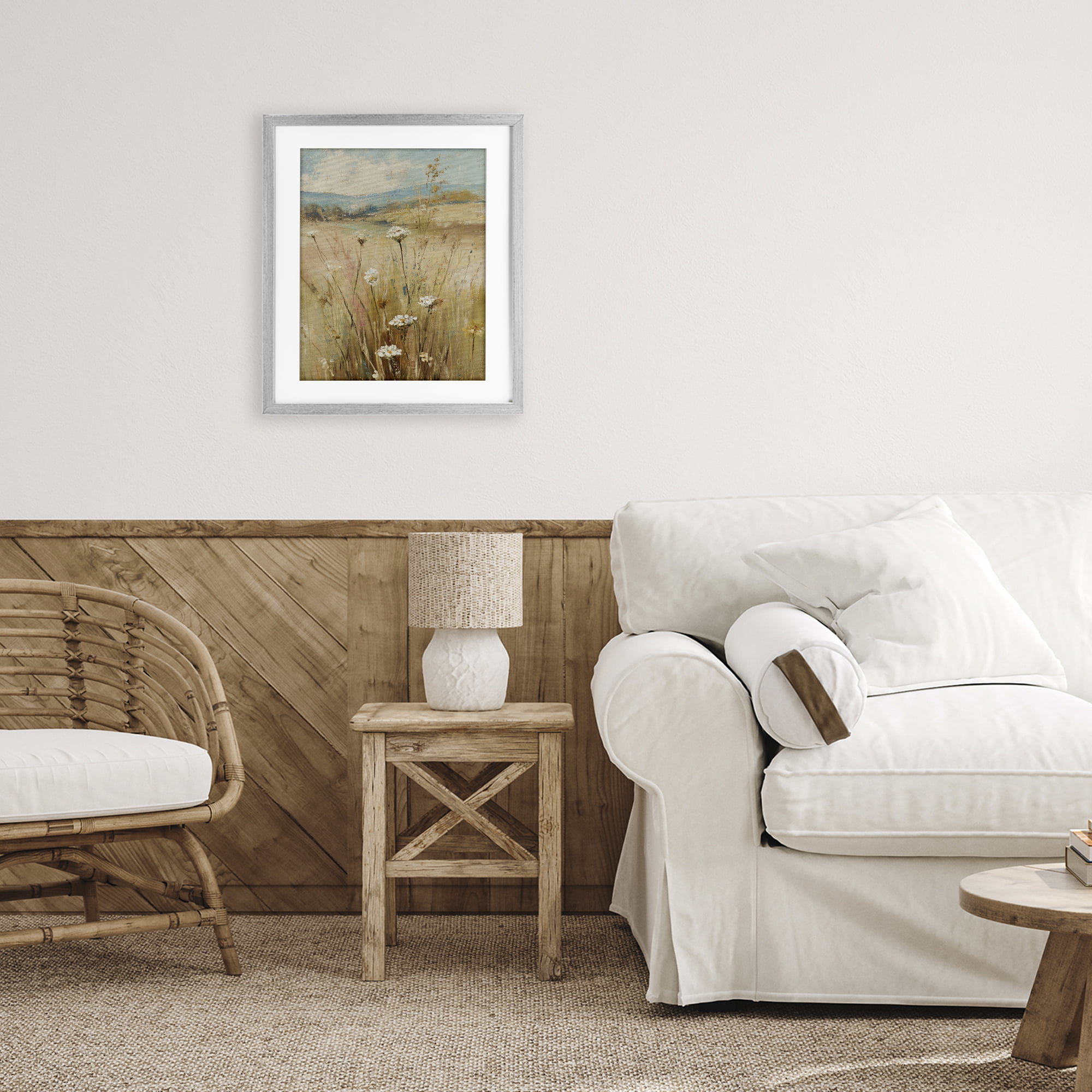 Stupell Industries Natural Lush Hillside Blooms Gray Framed Print Under Glass, design by Svetlana Aleynikova
