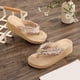 thumbnail image 3 of 1 par de sandalias de mujer estilo bohemio, sandalias de cuña, zapatillas de playa de verano, 3 of 6
