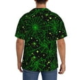 thumbnail image 5 of KLL Green Bright Web with Spiders Print Men's Shirt Short Sleeve Button Down Summer Cuba Beach Shirts- XX-Large, 5 of 7