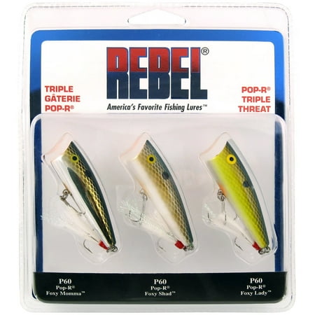 UPC: 0020554066932 | Rebel Pop-R Triple Threat 1/4 oz Fishing Lures