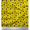 thumbnail image 1 of Soimoi Yellow polyester Crepe Fabric Brush Stroke & Dots Abstract Decor Fabric Printed Yard 42 Inch Wide, 1 of 3