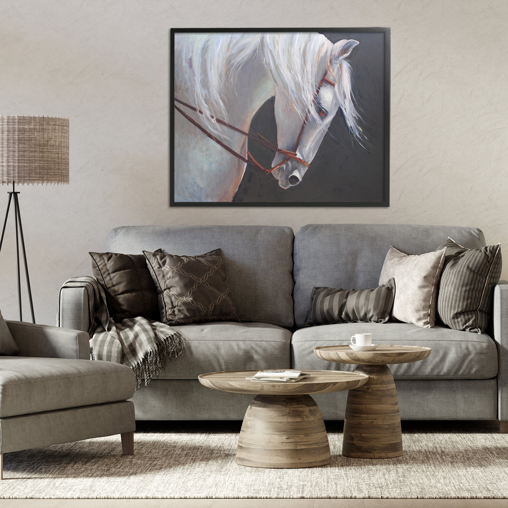 Stupell Industries Majestic White Mare Black Framed Giclee Art, design by Jadei Graphics