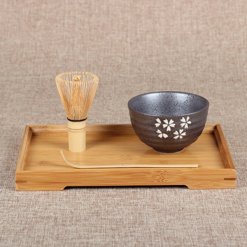 Japanese Brown Rust Blue Matcha Cup Bowl Bamboo Scoop 80 Whisk Tea Ceremony Set 