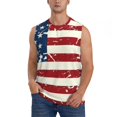 thumbnail image 2 of Picia Vintage American Flag mens Cotton Tank Undershirts , Moisture-wicking Ribbed Tanks, Lightweight Cotton Tank Undershirts-Small, 2 of 8