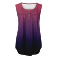 thumbnail image 6 of Usmixi Tank Top for Women Gradient Print Round Neck Sleeveless T Shirts Button Down Loose Flowy Pleated Swing Vest Tunic Dark Purple L Up to 65% off, 6 of 7
