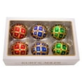 thumbnail image 2 of Kurt Adler 80MM Glass Red, Green and Blue Jewel 6-Piece Ball Ornament Set, 2 of 4