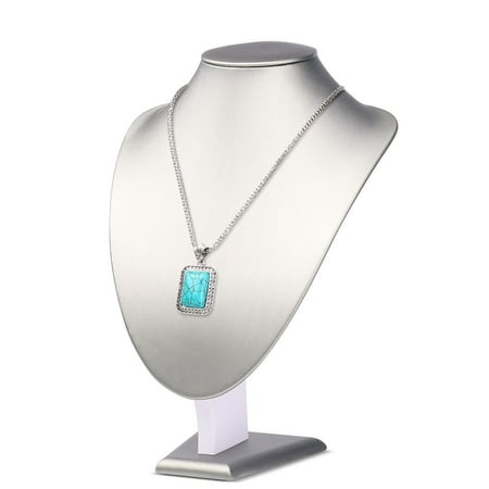 PU Plastic Necklace Jewelry Display Bust Stand - Freestanding Pendant Chain Chokers Lockets Holder Storage Organizer Figure, 11 inch (Gray)