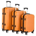 thumbnail image 1 of Ktaxon Ensemble de Voyage 3 Pcs Bagage Sac ABS Valise à Roulettes Orange, 1 of 8