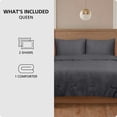thumbnail image 2 of Mainstays 3-Piece Waffle Comforter Set with Matching Shams, Full/Queen, Greystone, 2 of 11