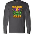thumbnail image 3 of Inktastic Mardi Gras with Green Masquerade Mask Long Sleeve T-Shirt, 3 of 5