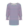 thumbnail image 5 of tarylea 3/4 Length Sleeve Tops for Women Crew Neck Striped T Shirts Casual Basic Tees Loose Fitted Shirts Blouses, 5 of 6