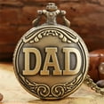 thumbnail image 5 of Vintage bronze carving DAD Fashion Quartz Pocket Watch Give Father Best Pendant Gift Collection Artwork (bronze), 5 of 7