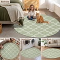 thumbnail image 6 of Sage Green Morocco 6ft Round Rugs, Boho Abstract Geometric Grid Plaid Washable Non-Slip Area Rugs for Living Room Bedroom Kitchen, Soft Low Pile Dining Room Kicthen Circle Carpet, Indoor Floor Rug, 6 of 9