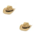 thumbnail image 4 of Sombrero de paja de vaquero Sonducket protección solar ala ancha verano, 4 of 6