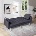 thumbnail image 2 of BSHTI 71.5 inch Modern Adult Futon Sofa Bed,Adult Sleeping Chouch with 2 Pillows for Livingroom,Dark Grey, 2 of 25