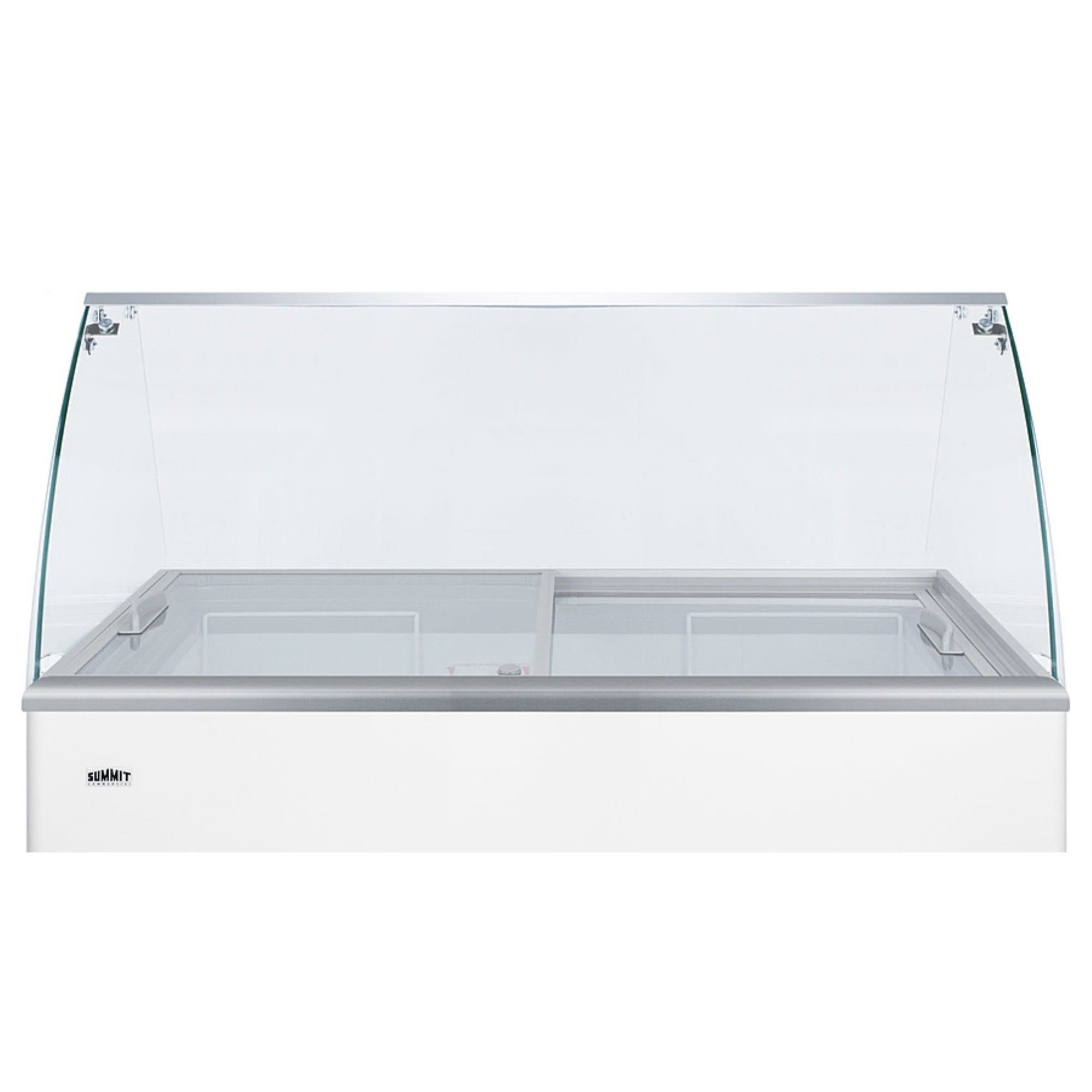 Glass sneeze guard kit for user installation on NOVA45 freezer