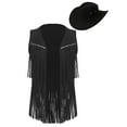 thumbnail image 3 of Alvivi Women Fringe Waistcoat Vest with Cowboy Hat Western Cowgirl Outfits 70s Hippie Costume Black XL, 3 of 7