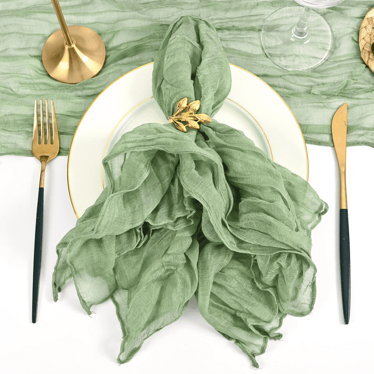 DeZerlor 12Pack Sage Green Cotton Linen Napkins with Fringe Soft Boho Cloth  Napkins Set of 12 Handmade Dinner Napkins Bulk for Christmas New Year