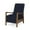 Navy Blue/Teak, variant on GDF Studio Neihart Contemporary Channel Stitch Pushback Recliner, Cognac Brown Faux Leather and Teak