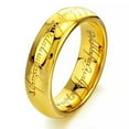 thumbnail image 4 of GKNET 6Mm Gold Lord of The Rings Stainless Steel Finger Ring with Laser Magic Rune Men-9, 4 of 6