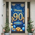 thumbnail image 3 of Golden Design Happy 90th Banner Blue Background 90th Birthday Display Fireworks Decor Star Pattern Birthday Backdrop for 90th Birthday Party Senior Anniversary Family Celebration, 3 of 9