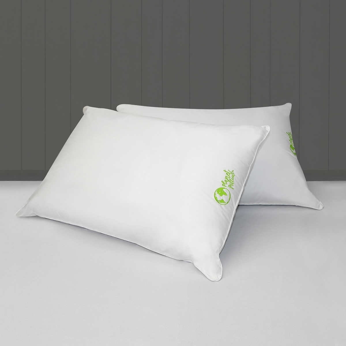 Planet Pillow Organic Eco Friendly Bed Pillows - Antimicrobial Protection (2 Count)
