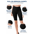 thumbnail image 3 of Women's 9" Bermuda Shorts Jean Style Pull On Cotton Blended Stretch Casual Short With Slit, 3 of 6