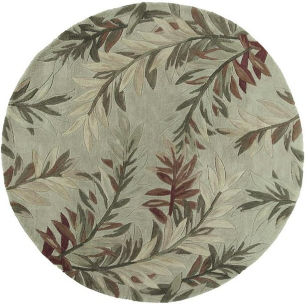 HomeRoots 354149 5 ft. 6 in. Round Wool Sage Area Rug