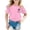 Pink#9527, variant on BOOMNY Baby Girls Summer Tshirts Short Sleeve T Shirts for Girls Casual Graphic Y2K Breathable Loose Fit Cozy Childrens Beach Tees