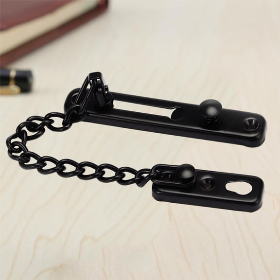 OATIPHO Security Door Chain Lock in Black with Press Down Buckle Thick Wided Chain for Doors