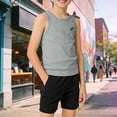 thumbnail image 2 of UngA Boys Tank Tops Casual Crewneck Athletic Workout Tees Kids Toddler Basic Solid Undershirts Sleeveless Shirts Boys (Light Gray,18-24 Months), 2 of 7