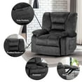 thumbnail image 6 of Azure Oversized Recliner Sofa with Massage and Heating - Gray, 6 of 9