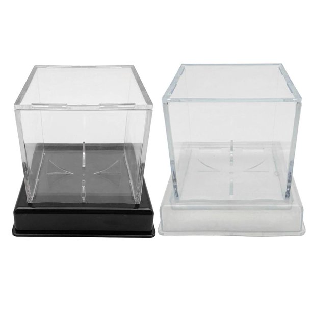 Vitrina acrílica de béisbol a prueba de polvo con soporte para recuerdo (negro)
