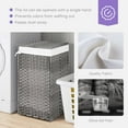 thumbnail image 4 of YRLLENSDAN Handwoven Laundry Hamper, Laundry Basket 90L/110L Foldable Rattan Laundry Hamper with Lid, Handles, 2 Removable Liner Bags & 6 Laundry Bags, 4 of 7