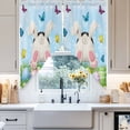 thumbnail image 2 of Easter Swag Curtains Spring Colorful Easter Eggs Bunny Butterfly Blue Swag Valances for Kitchen Windows, Window Treatment Topper Curtains for Living Room Bedroom Bathroom, 36" W x 36" L, 2 of 9