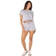 thumbnail image 3 of Celebrity Pink Women's and Women's Plus Button Front Puff Sleeve Top with Ties, Sizes XS-XXXL, 3 of 6