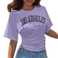 thumbnail image 2 of Los Angeles California Graphic Tees for Women 2026 Summer Casual Short Sleeve Crewneck T Shirts, 2 of 5