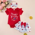 thumbnail image 2 of CAUYDY 4th of July Baby Girl Outfits Toddler American Flag Pattern Clothes Set Fourth of July Girls Clothing 6 12 18 24 Months 2T 3T 4T (Sizes 12-18 Months,Red), 2 of 7