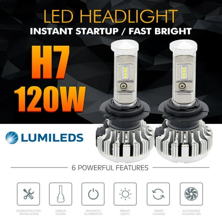 

Valentine s Day gift 120W 12000LM H7 LED Lamp Headlight Kit Car Beam Bulbs 6000k White