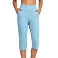 thumbnail image 5 of Maean Womens Capris Pants Yoga Workout Gym Exercise Pant Casual Elastic High Waist Trousers with Pockets, 5 of 7