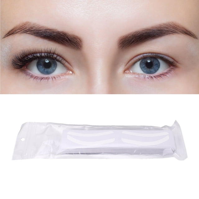 Eyebrow Stencil, 100 Sheet 6.3 X 1.3in Paper Eyebrow Stencil Kit Self Adhesive Easy to Use Disposable Safe Eyebrow Template Sticker ForTinting Makeup, Position Eyebrows