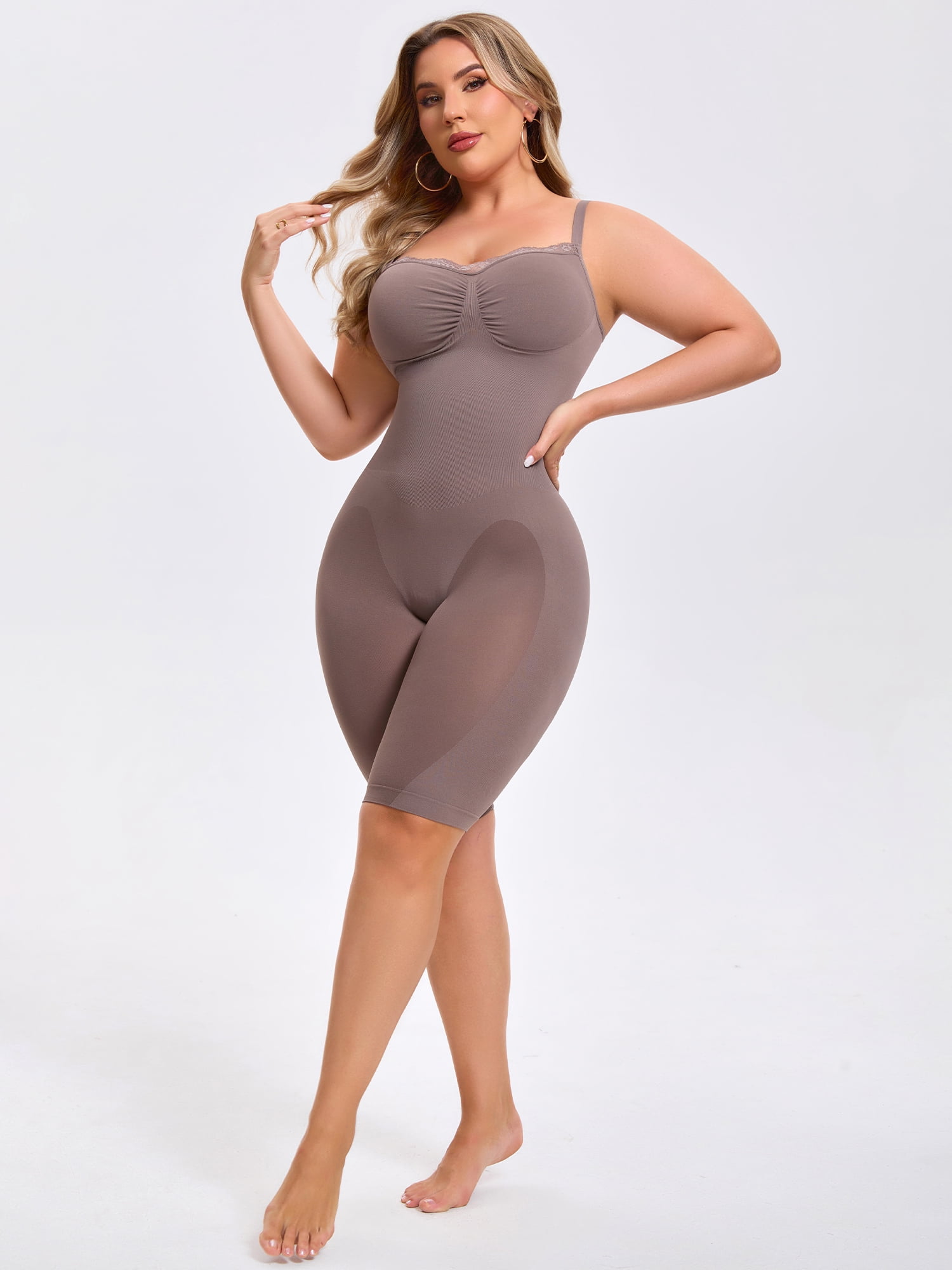 DARING DIVA Women's Sleeveless Shapewear Bodysuits Tummy Control Bodyshaper XL Brown