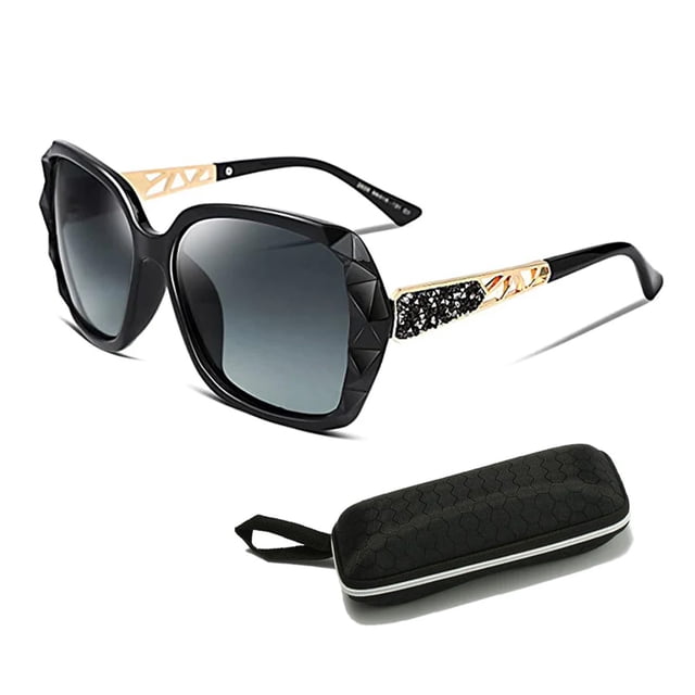 Gafas de sol polarizadas cuadradas de gran tamaño para mujer, modernas, con montura brillante, para conducir al aire libre, con protección UV