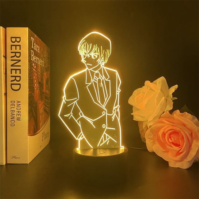 Luz nocturna LED 3D LED, cambio de color del toroide del detective Conan Amuro