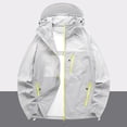 thumbnail image 2 of GUZOM Mens UPF 50+ Sun Hoodie Lightweight Breathable Fishing Hiking Running Jacket Packable with Hood Visor Zippered Pockets Gray,Size S, 2 of 9