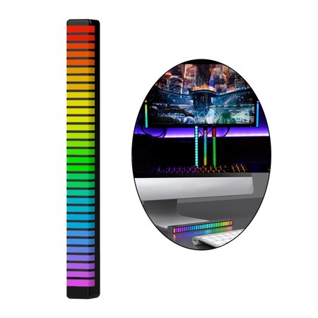 RGB Sound Control Lights, Level Lights, 32-LED Voice Activated Ambient ...