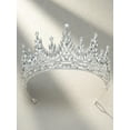 thumbnail image 6 of Tiaras and Crowns for Women, Wedding Tiara for Bride, Rhinestone Queen Crown, Crystal Costume Hair Accessories for Birthday Prom Quinceanera Celebration,Silver, 6 of 8