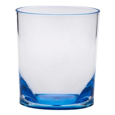 Acrylic Stemless Whiskey Glass, Blue - Set of 4