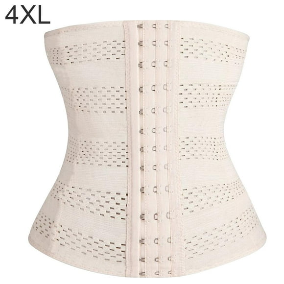 pitrice Corset Gainant pour Femmes en Caoutchouc Creux Respirant, Beige, 4TG