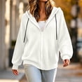 thumbnail image 7 of Ghalytn Women's Ribbed Knit Zip Up Hoodie Long Sleeve Drawstring Hooded Sweater Jacket, 7 of 7